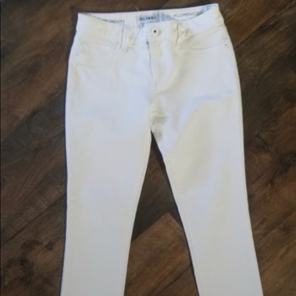 DL 1961 Florence white skinny jeans